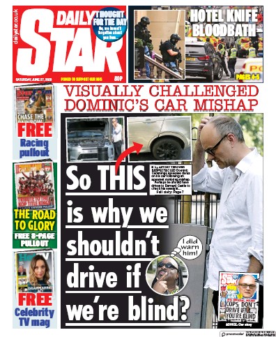 Daily Star Newspaper Front Page for 27 June 2020