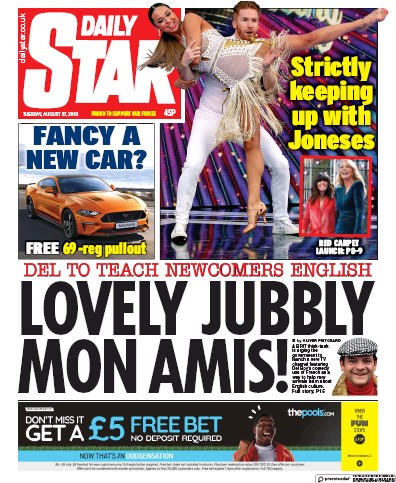 Daily Star Newspaper Front Page for 27 August 2019