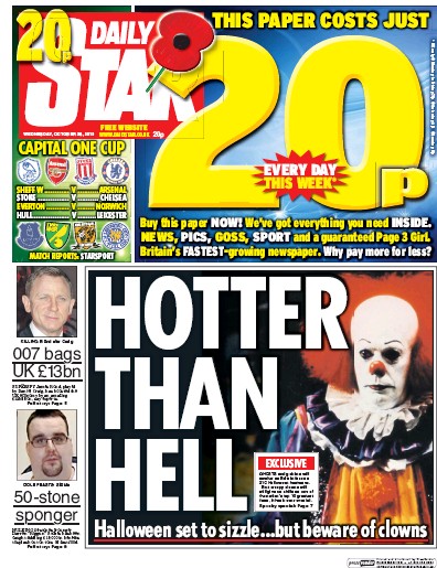 Daily Star Newspaper Front Page for 28 October 2015