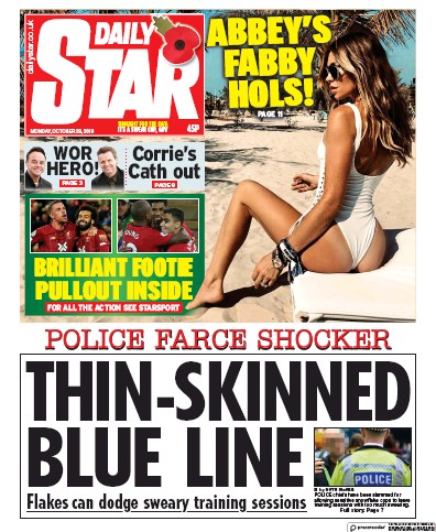Daily Star Newspaper Front Page for 28 October 2019
