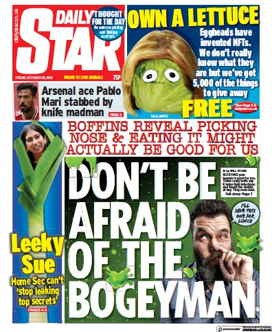 Daily Star Newspaper Front Page for 28 October 2022