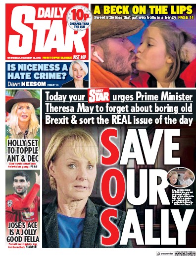 Daily Star Newspaper Front Page for 28 November 2018