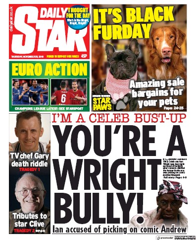 Daily Star Newspaper Front Page for 28 November 2019