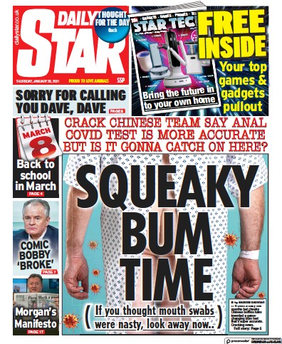 Daily Star Newspaper Front Page for 28 January 2021