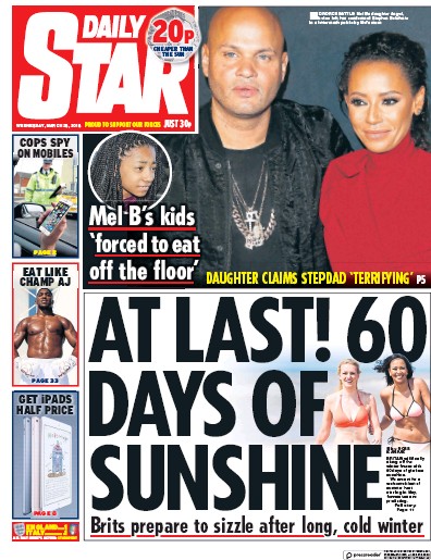 Daily Star Newspaper Front Page for 28 March 2018