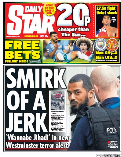 Daily Star Newspaper Front Page for 28 April 2017