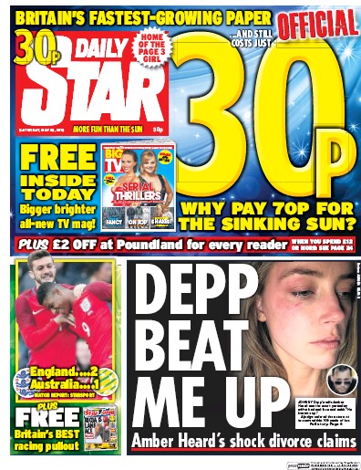 Daily Star Newspaper Front Page for 28 May 2016