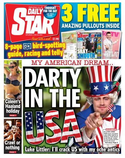 Daily Star (UK) Newspaper Front Page for 28 June 2025
