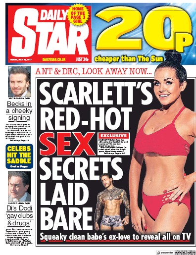 Daily Star Newspaper Front Page for 28 July 2017
