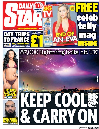 Daily Star Newspaper Front Page for 28 July 2018