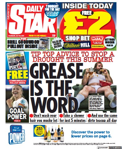 Daily Star Newspaper Front Page for 28 July 2022