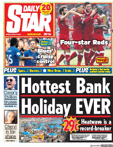 Daily Star Newspaper Front Page for 28 August 2017