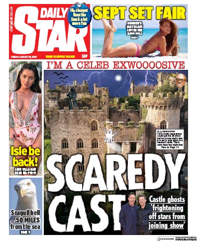 Daily Star (UK) Newspaper Front Page for 28 August 2020