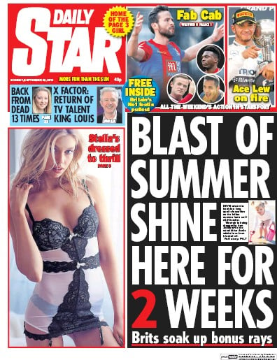 Daily Star Newspaper Front Page for 28 September 2015