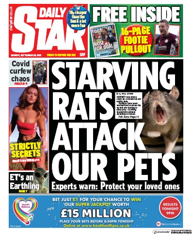 Daily Star Newspaper Front Page for 28 September 2020
