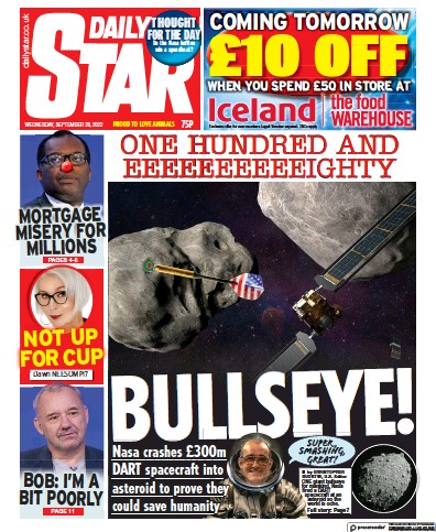 Daily Star (UK) Newspaper Front Page for 28 September 2022