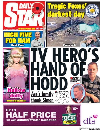 Daily Star Newspaper Front Page for 29 October 2018