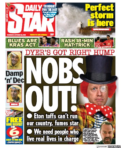 Daily Star Newspaper Front Page for 29 October 2020