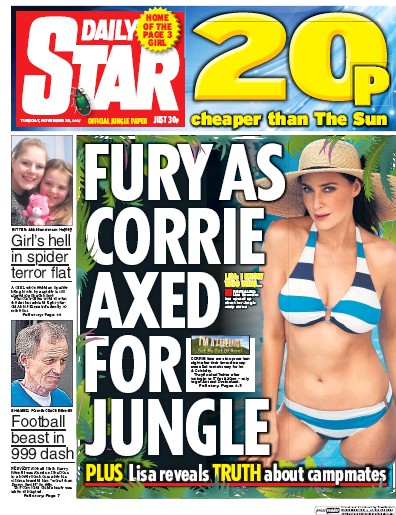Daily Star Newspaper Front Page for 29 November 2016