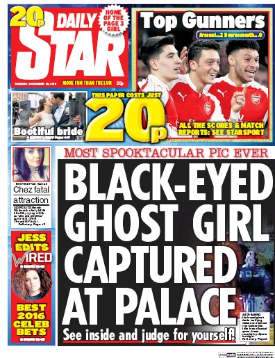 Daily Star Newspaper Front Page for 29 December 2015