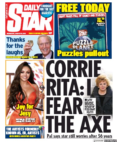 Daily Star Newspaper Front Page for 29 January 2020