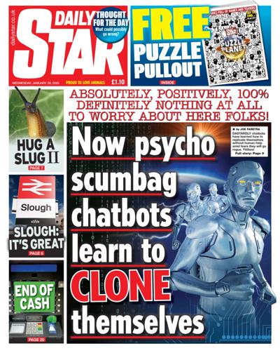 Daily Star (UK) Newspaper Front Page for 29 January 2025