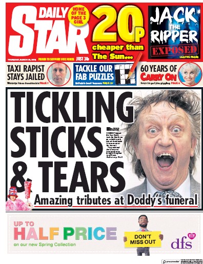 Daily Star Newspaper Front Page for 29 March 2018
