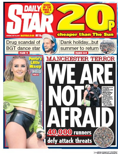 Daily Star Newspaper Front Page for 29 May 2017