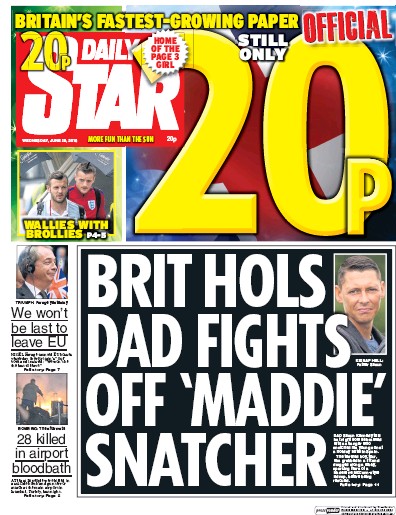 Daily Star Newspaper Front Page for 29 June 2016