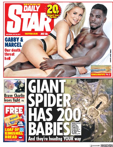 Daily Star Newspaper Front Page for 29 July 2017