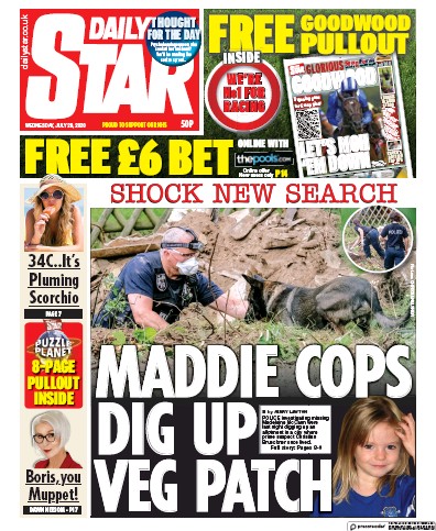 Daily Star Newspaper Front Page for 29 July 2020