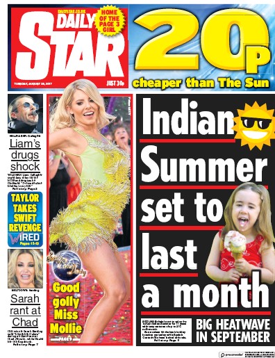 Daily Star Newspaper Front Page for 29 August 2017