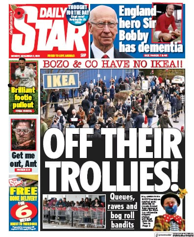 Daily Star Newspaper Front Page for 2 November 2020