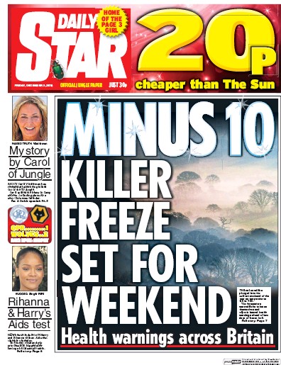 Daily Star Newspaper Front Page for 2 December 2016