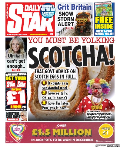 Daily Star Newspaper Front Page for 2 December 2020