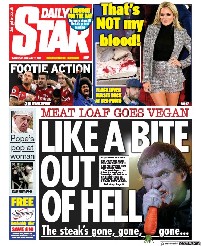 Daily Star Newspaper Front Page for 2 January 2020