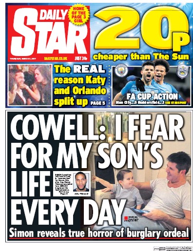 Daily Star Newspaper Front Page for 2 March 2017