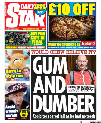 Daily Star Newspaper Front Page for 2 March 2020