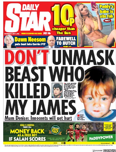 Daily Star Newspaper Front Page for 2 May 2018