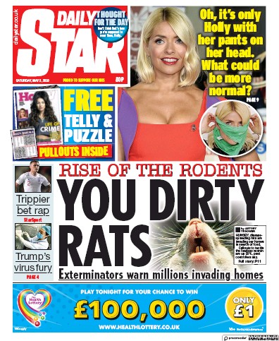 Daily Star Newspaper Front Page for 2 May 2020