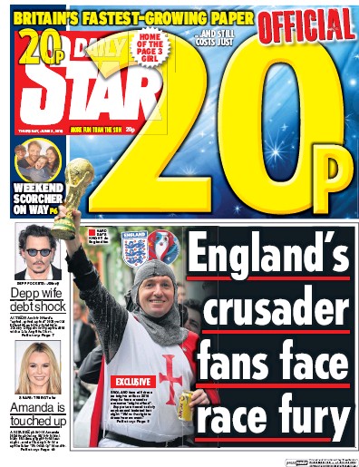 Daily Star Newspaper Front Page for 2 June 2016