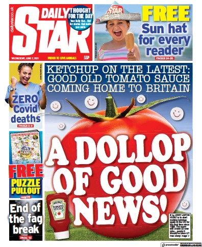 Daily Star Newspaper Front Page for 2 June 2021