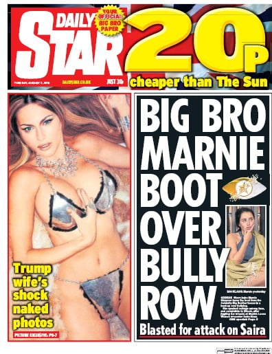 Daily Star Newspaper Front Page for 2 August 2016