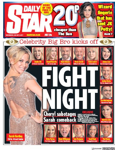 Daily Star Newspaper Front Page for 2 August 2017