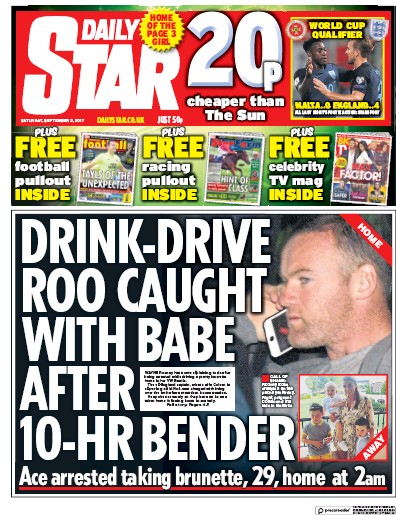 Daily Star Newspaper Front Page for 2 September 2017