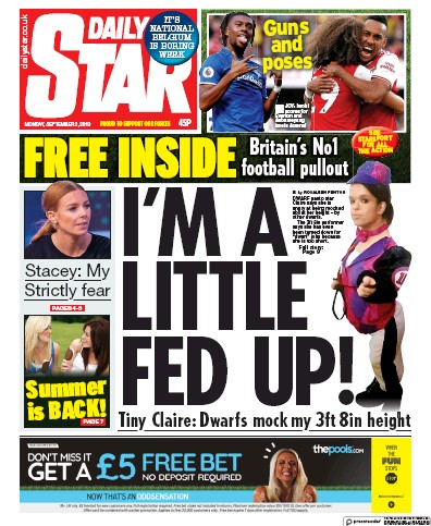 Daily Star Newspaper Front Page for 2 September 2019