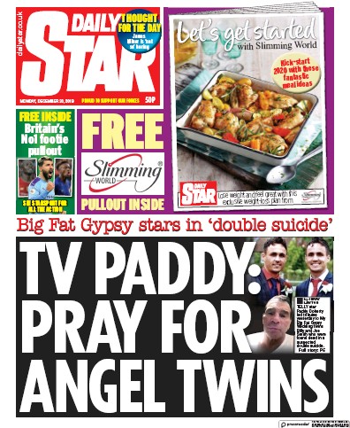 Daily Star Newspaper Front Page for 30 December 2019