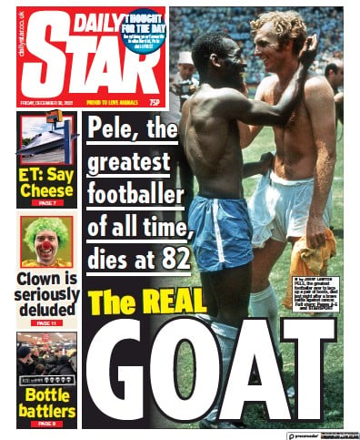 Daily Star Newspaper Front Page for 30 December 2022