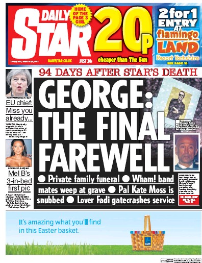 Daily Star Newspaper Front Page for 30 March 2017