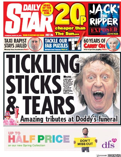 Daily Star Newspaper Front Page for 30 March 2018